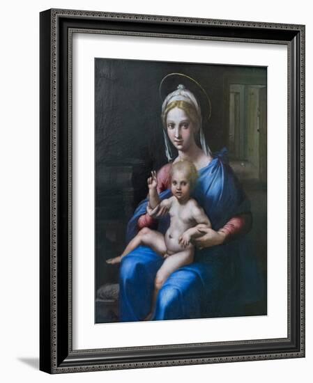 Madonna with Child, 16Th Century (Oil on Panel)-Giulio Romano-Framed Giclee Print