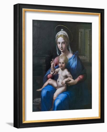 Madonna with Child, 16Th Century (Oil on Panel)-Giulio Romano-Framed Giclee Print