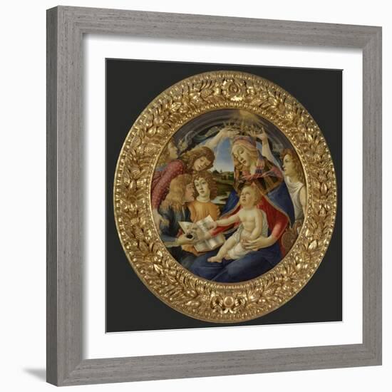 Madonna with Child and Five Angels-Sandro Botticelli-Framed Art Print