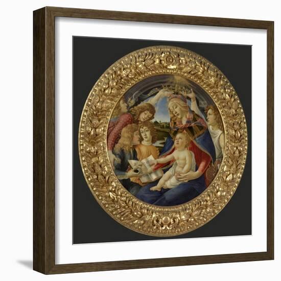 Madonna with Child and Five Angels-Sandro Botticelli-Framed Art Print