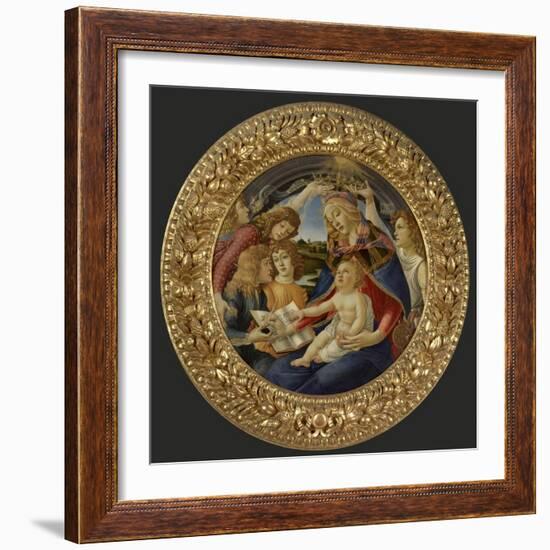 Madonna with Child and Five Angels-Sandro Botticelli-Framed Art Print