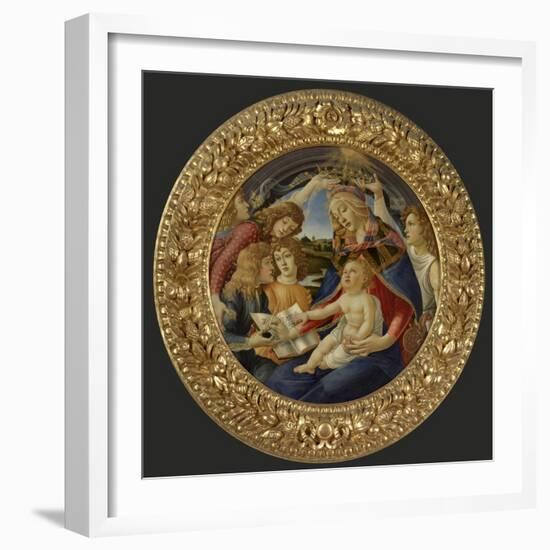 Madonna with Child and Five Angels-Sandro Botticelli-Framed Art Print