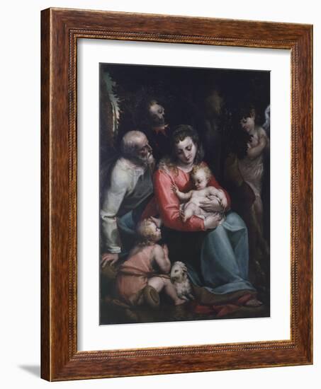 Madonna with Child and Saints-Luca Cambiaso-Framed Giclee Print