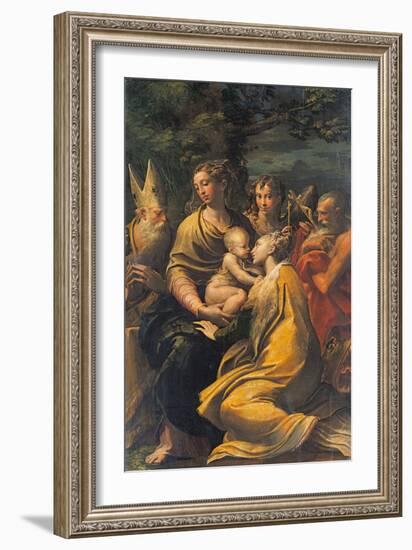 Madonna with Child and Sts. Augustine, Jerome, Margaret and an Angel-Parmigianino-Framed Giclee Print