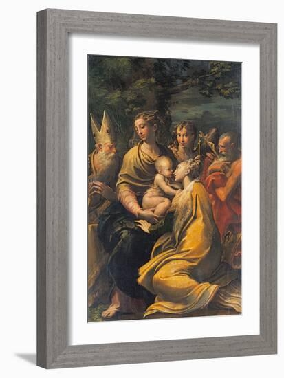 Madonna with Child and Sts. Augustine, Jerome, Margaret and an Angel-Parmigianino-Framed Giclee Print