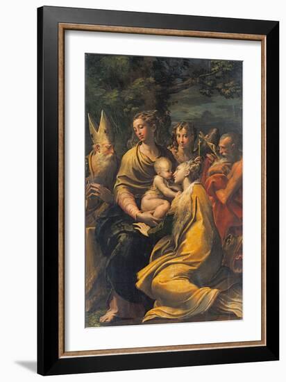 Madonna with Child and Sts. Augustine, Jerome, Margaret and an Angel-Parmigianino-Framed Giclee Print