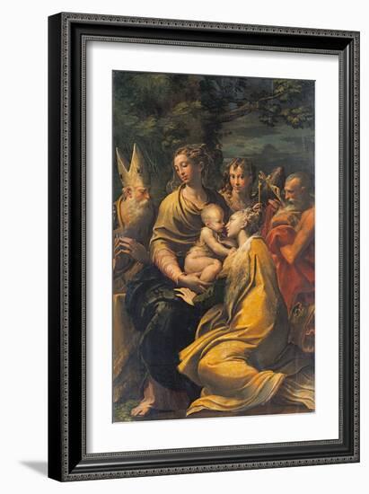 Madonna with Child and Sts. Augustine, Jerome, Margaret and an Angel-Parmigianino-Framed Giclee Print