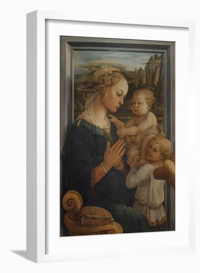 Madonna with Child and Two Angels-Filippo Lippi-Framed Art Print