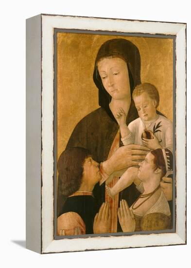 Madonna with Child and Two Donors, 1460-Gentile Bellini-Framed Premier Image Canvas