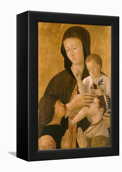 Madonna with Child and Two Donors, 1460-Gentile Bellini-Framed Premier Image Canvas