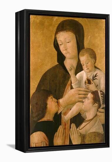 Madonna with Child and Two Donors, 1460-Gentile Bellini-Framed Premier Image Canvas