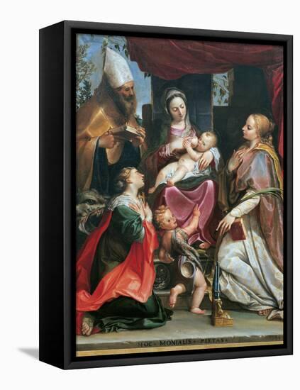 Madonna with Child and Young St John-null-Framed Premier Image Canvas