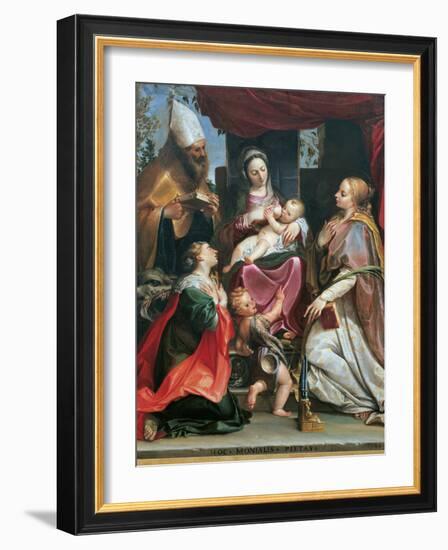 Madonna with Child and Young St John-null-Framed Giclee Print