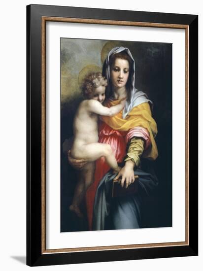 Madonna with Child, Detail from Madonna of the Harpies,1517-Andrea del Sarto-Framed Giclee Print