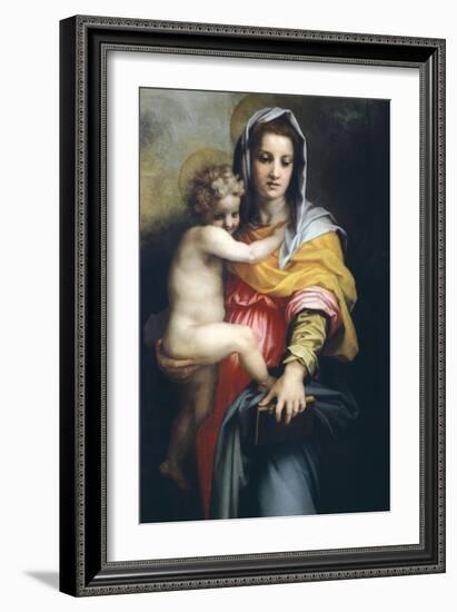 Madonna with Child, Detail from Madonna of the Harpies,1517-Andrea del Sarto-Framed Giclee Print