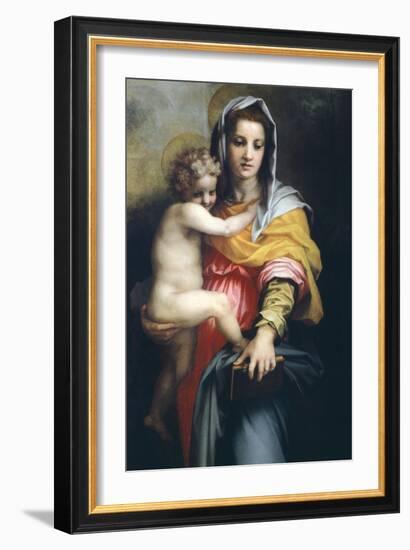 Madonna with Child, Detail from Madonna of the Harpies,1517-Andrea del Sarto-Framed Giclee Print