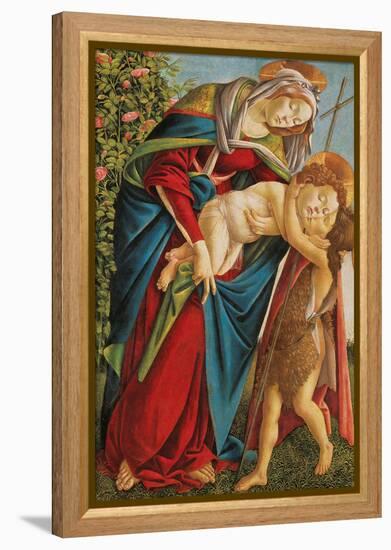 Madonna with Child Embracing the Young St John-Sandro Botticelli-Framed Premier Image Canvas