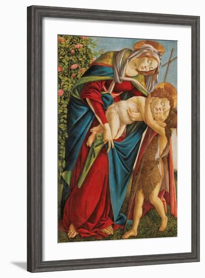 Madonna with Child Embracing the Young St John-Sandro Botticelli-Framed Giclee Print