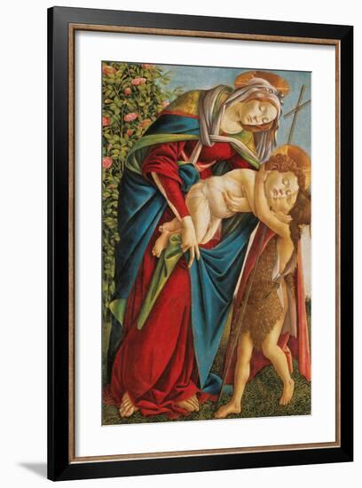 Madonna with Child Embracing the Young St John-Sandro Botticelli-Framed Giclee Print