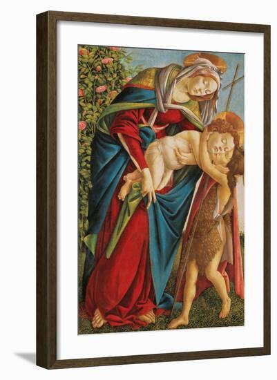 Madonna with Child Embracing the Young St John-Sandro Botticelli-Framed Giclee Print