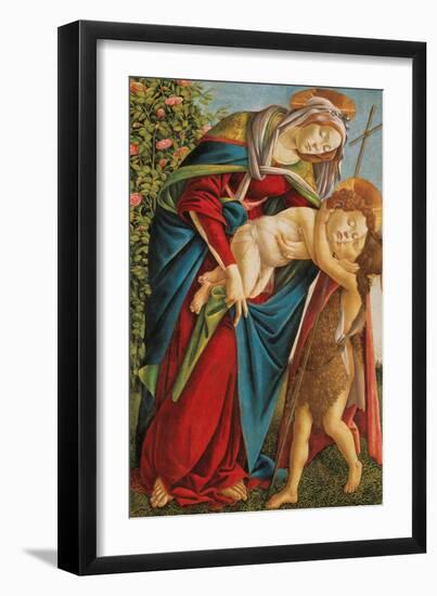 Madonna with Child Embracing the Young St John-Sandro Botticelli-Framed Giclee Print