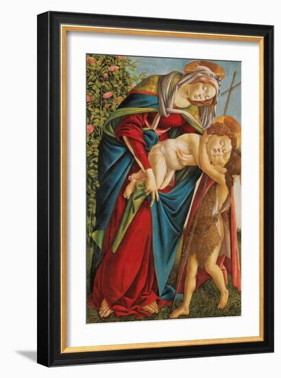 Madonna with Child Embracing the Young St John-Sandro Botticelli-Framed Giclee Print