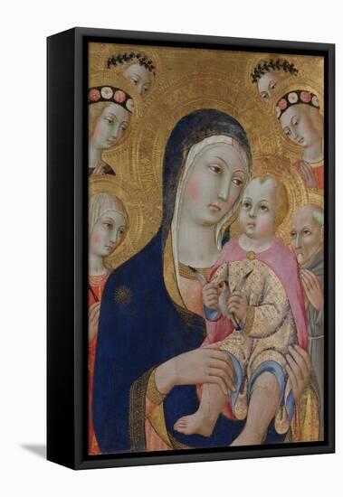 Madonna with Child, Saints Apollonia and Bernardino and Four Angels, Ca 1460-Sano di Pietro-Framed Premier Image Canvas