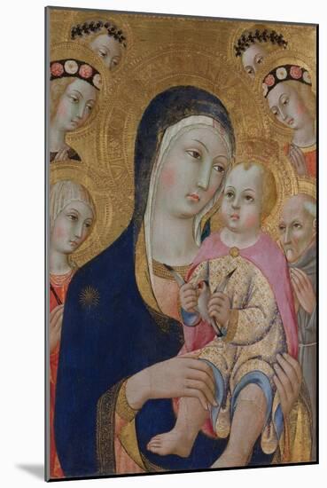 Madonna with Child, Saints Apollonia and Bernardino and Four Angels, Ca 1460-Sano di Pietro-Mounted Giclee Print