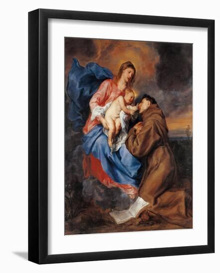 Madonna with Child & St. Anthony of Padua-Sir Anthony Van Dyck-Framed Art Print