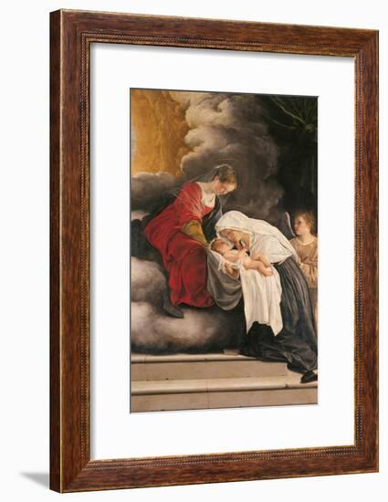 Madonna with Child with St Frances of Rome and Anm Angel-Orazio Gentileschi-Framed Giclee Print