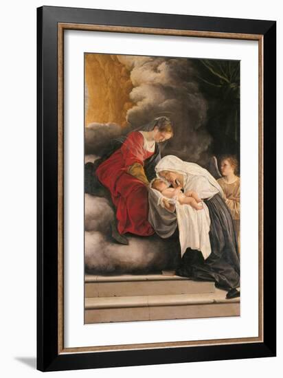 Madonna with Child with St Frances of Rome and Anm Angel-Orazio Gentileschi-Framed Giclee Print