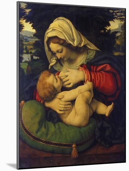 Madonna with Green Pillow-Andrea de Solario-Mounted Giclee Print