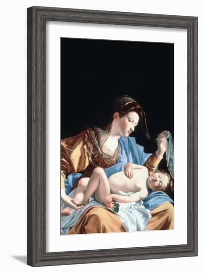 Madonna with Sleeping Christ Child-Artemisia Gentileschi-Framed Art Print