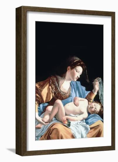 Madonna with Sleeping Christ Child-Artemisia Gentileschi-Framed Art Print