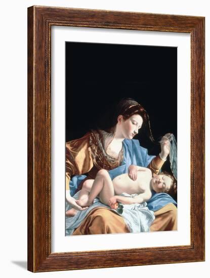 Madonna with Sleeping Christ Child-Artemisia Gentileschi-Framed Art Print