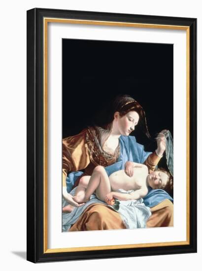 Madonna with Sleeping Christ Child-Artemisia Gentileschi-Framed Art Print