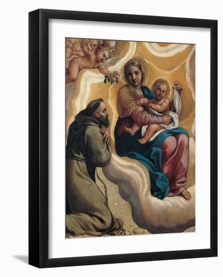 Madonna with the Child and Saint Francis, 1605-Antonio Marziale Carracci-Framed Giclee Print