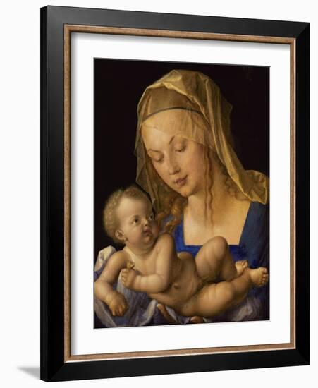 Madonna with the Pear. Child is holding a slice of a pear-Albrecht Dürer-Framed Giclee Print