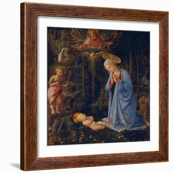 Madonna Worshipping the Child, about 1459-Fra Filippo Lippi-Framed Giclee Print