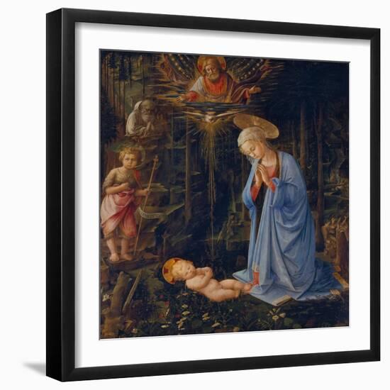 Madonna Worshipping the Child, about 1459-Fra Filippo Lippi-Framed Giclee Print