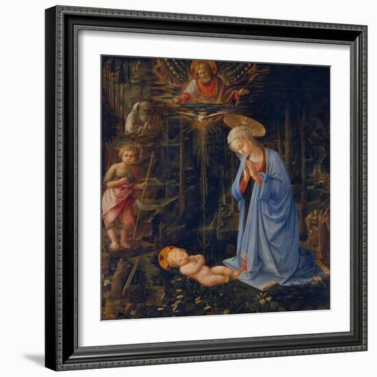 Madonna Worshipping the Child, about 1459-Fra Filippo Lippi-Framed Giclee Print