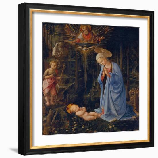 Madonna Worshipping the Child, about 1459-Fra Filippo Lippi-Framed Giclee Print