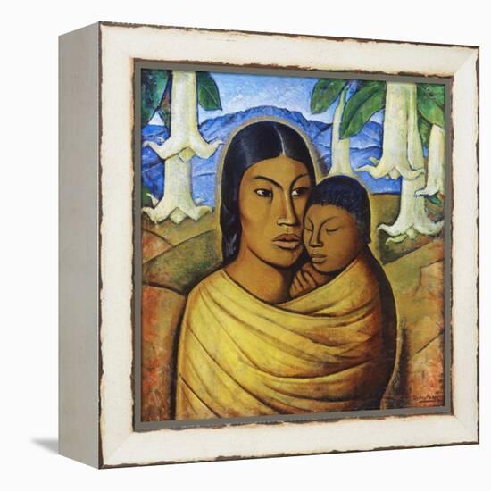 Madre Con Ibida-Alfredo Ramos Martinez-Framed Stretched Canvas