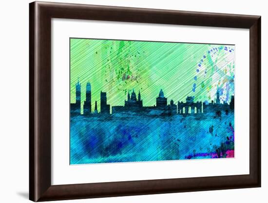 Madrid City Skyline-NaxArt-Framed Art Print