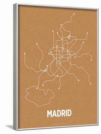 Madrid (Orange & Pearl White)-Line Posters-Framed Art Print