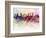 Madrid Skyline in Watercolor Background-paulrommer-Framed Art Print