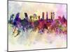 Madrid Skyline in Watercolor Background-paulrommer-Mounted Art Print