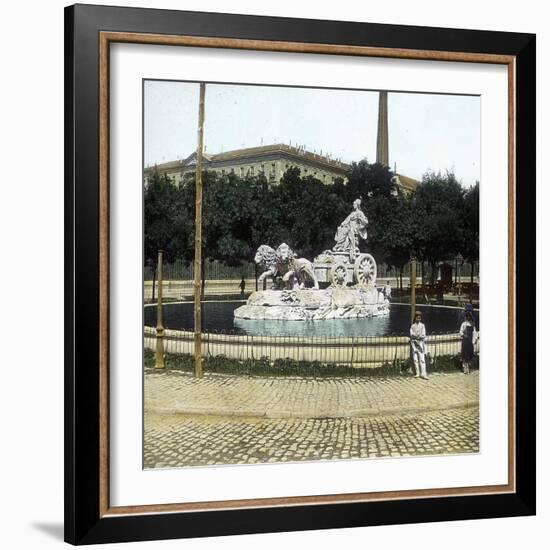 Madrid (Spain), Cybèle's Fountain, Fuente De La Cibeles-Leon, Levy et Fils-Framed Photographic Print