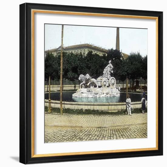 Madrid (Spain), Cybèle's Fountain, Fuente De La Cibeles-Leon, Levy et Fils-Framed Photographic Print