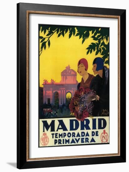 Madrid, Spain - Madrid in Springtime Travel Promotional Poster-Lantern Press-Framed Premium Giclee Print